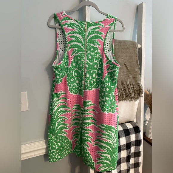 Lilly Pulitzer Perla Laser Cut Pink Pout Flamenco Dress - Picture 2 of 6